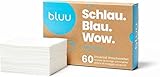 BLUU Alpenfrische Bio Waschmittelblätter - plastikfrei & biologisch abbaubar - Eco Waschstreifen für alle Wäschen, Dermatest Siegel mit SEHR GUT, Frischer Duft - 60 Stück