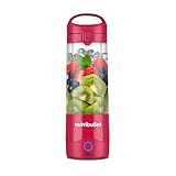 nutribullet Portable, Smoothie Maker to go, 475 ml BPA-freier Becher, kabellos, wiederaufladbar für 15+ Mixvorgänge, tragbarer mini Mixer für mix & go, zerkleinert Eis & Obst, Magenta, NBP003MA
