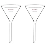 StonyLab 2 Stück Glastrichter Labor Borosilikatglas Trichter, Glass Funnel Kurzer Stiel 50mm Durchmesser, 50mm Stiellänge, Borosilicate Labortrichter