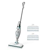 Black+Decker Dampfbesen Steam-Mop Basic FSM1615 (1300W, Dampfreiniger für hygienische, gründliche Sauberkeit, abnehmbarer Wassertank, 180° drehbarer Reinigungsfuß, inkl. 2 Mikrofaser-Pad)