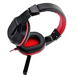 Vaguelly Verstellbares Gaming Headset mit Noise Cancelling Mikrofon Stereo Kopfhörer Over Ear Kabelgebunden für PC Laptop Gepolstertes Kopfband Komfortabel für Lange Calls Zufällige Farbe