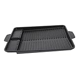 VICASKY Tragbares Backblech Aluminiumlegierung Antihaftbeschichtet Leichtes Outdoor Grillblech Ölablauf Design Praktisch für Schwein Rind Huhn Zuhause und Camping