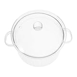 ABOOFAN Bratentopf Transparent mit Deckel Hitzebeständig für Herd und Induktion für Suppen Eintöpfe Babynahrung Obst Gewürze Energiesparend Kleine Haushalte