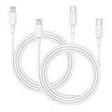 USB-C auf Lightning-Kabel, 2 Stück, 1 m, kurzes Ladekabel für iPhone, zertifiziert von Apple MFi, USB-C für iPhone 13/13 Mini/13 Pro/13Pro Max/12/12 Mini/12Pro/12 Pro/12 Pro Max/X /XS//Mac. Book