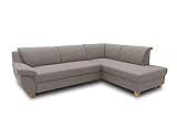 DOMO. Collection Ecksofa Panama, klassisches Ecksofa in L-Form, Eckcouch, Sofa Couch, Ecke 254 x 186 cm in taupe