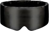 BOLLSENMASK Seidenschlafmaske aus 100% Maulbeerseide – Verstellbar, Atmungsaktiv & Hypoallergen – Perfekte Lichtblockierung für Erholsamen Schlaf (Schwarz,3 Augenmasken)