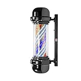 sjdoPulse Barber Pole, 57 cm, Drehbar, Beleuchtet, Bunte Streifen, Led-Barber-Shop-Schilder, Wasserdicht, Energie Sparen, Wandmontierte Friseursalon-Lampe, Schwarzes Gehäuse