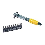 Mehrkopf-Ratschenschlüssel mit doppelter Funktionalität für Steckschlüssel- und Sechskantschraubendreher, bequemer Griff mit Ratschenrichtungssteuerung, kompakt und für langlebige Konstruktion (1)