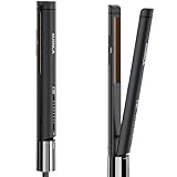 KUSNCA Ionen Glätteisen，2 IN 1 Haarglätter Locken und Glätten glatt und glänzend，3D-Schwebende Keramikplatte verhindert Haarziehen，Vorderseite mit Verbrühschutzfunktion， LCD 110°C-230°C (Schwarz)