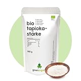 Tapiokastärke Bio - glutenfrei - ideal Backen Kochen Andicken Abbinden Mochi Bio Tapioka-perlen Bubble Tea - Abgefüllt und kontrolliert in Deutschland - 900 g