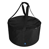 Aufbewahrungsbehälter für Schüsseln, 600D-Oxford-Stoff, Feuerschalenschutz, Outland-Koffer-Behältermodell, runde Kaminabdeckung, Gaskoffer-Abdeckung, Kordelzug für kleine Feuerstellen