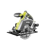 RYOBI 18 V ONE+ Akku-Handkreissäge R18CSP-0 (Sägeblatt-Ø 150 mm, Schnitttiefe 90°/45° 45/32 mm, werkzeuglose Tiefeneinstellung, inkl. Parallelanschlag, o, Akku & Ladegerät im Karton)
