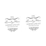 Lurrose 2 Blätter wasserfester Wandaufkleber Wandtatt Ausschuss Tapete Heimaufkleber Spülung Wandtattoo Waschküche wandtattoo wäsche Wandtattoos PVC Black