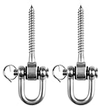 Jinsion 2 Stück Robuste SchaukelaufhäNger, Schwerlast 180° Schaukelhaken 12.3 cm, 180° Schaukelschraubenset Halterungen, Edelstahl Schaukel Hardware für Spielplatz Yoga Hängematte Seil Stuhl