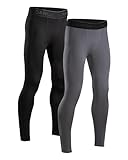 DANISH ENDURANCE Men's Compression Long Tights L Multicolor (1x Black, 1x Grey) 2-pack