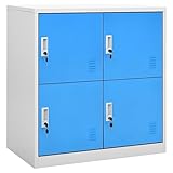 JUNZAI Schließfachschränke 2 STK. Hellgrau und Blau 90x45x92,5cm Stahl, Wertfachschrank, Fächerschrank, Schließfachschrank, Spinte Schrank, Schließfach, Aufbewahrungsschrã¤nke - 3095224