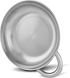 normani Outdoor Sports 18/8 Edelstahlteller Outdoor-Schale mit Griff - 18 x 5 cm - 1 Liter Fassungsvermögen, Rostfrei, 1er 2er oder 4er Set Farbe 1-Person