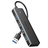 UGREEN 4-Port USB 3.0 Hub Verteiler 5Gbps USB Mehrfachstecker Splitter für MacBook, iMac, Surface, Dell, Thinkpad, USB Stick, Mobile HDD, Desktop PC und mehr (15cm)