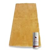 Bettfell/Bettauflage aus bestem Lammfell Patchwork inkl. Spezial-Waschmittel 200 ml – 150x70 cm– Atmungsaktiv – Gemütlich und wärmend – Temperaturausgleichend – Einfach zu pflegen und zu waschen