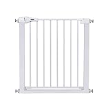 Nobleza - Türschutzgitter für Hunde und Kinder, Treppenschutzgitter Ausziehbar 75-82 cm, Kindergitter tür ohne Bohren, Automatischer und Magnetischer Verschluss, Höhe 76cm, Weiß