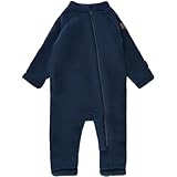 Mikk-line WALKOVERALL 68 Blue Nights | Wollwalk Overall Baby | Baby Schlafanzug Aus Wolle Für Baby Und Kleinkind | 95% Wolle - 100% mulesingfrei Merinowolle | Schlafanzug Baby Ohne Füße