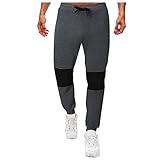 Jogginghose für Herren, modisch, schmale Passform, leicht, für Fitnessstudio, Baumwolle, lässig, Workout, athletische Trainingshose, Farbblock, Patchwork, konisches Bein, Fitnessstudio, Laufen