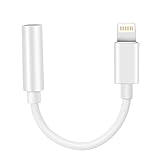 Lightning auf 3.5 mm Kopfhöreranschluss-Adapter, Apple MFi-zertifiziert, iPhone auf 3.5 mm Audio-AUX-Klinken-Adapter, Dongle-Kabel, Konverter, kompatibel mit iPhone 14, 13, 12, 11 Pro XR XS, 7, iPad