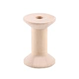 Tomotato 10 Stück Leere Garnspulen, 47x31mm Dekorative Fadenspulen, Naturholz Farbe Unfinished Draht Weben Spulen für Stickgarn, Garn, Seilen, Band, Drähten, Ketten, Basteln und Nähen