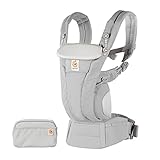 Ergobaby Omni Dream Babytrage für Neugeborene ab Geburt bis 20,4kg, 4 Positionen SoftTouch Cotton Ergonomische Babybauchtrage Rückentrage Baby-Tragetasche (Pearl Grey)