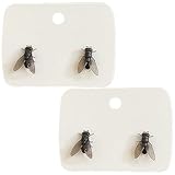 Realistic Fly Earrings, Simulation Mini Personalized Black Fly Earring, Funny Insect Studs, Novelty Prank Gift for Women Men (Black)