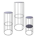 INNA-Glas Blumengestell VAHDINA, 3 Stück, schwarz, 21x45cm, 24x57cm, 28x70cm - Metall Pflanzenständer