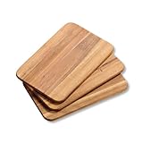 Kesper Frühstücksbrettchen aus Akazienholz hergestellt, 3er Pack, Maße: 23 x 15 x 1 cm, 2140371, Braun