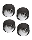 Gedotec Möbelrolle zum Einbohren Transportrollen ohne Bremse | Gesamt-Ø 36 mm | Transportrolle Kunststoff | Stollenrolle mit 50 kg Tragkraft | Lauffläche hart | 4 Stück - Möbel-Gleitrolle versenkt