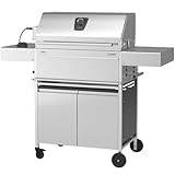 Schickling Holzkohlegrill 'Walter XL - Pro' Grillwagen BBQ Holzkohlegrill aus rostfreiem Edelstahl mit doppelwandigem Deckel - Made in Germany, mit Drehspieß & Backburner, Grillfläche: 71 x 45 cm
