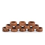 Indus Lifespace Serviettenring aus Akazienholz, 12 Stück, Serviettenringe aus Holz, handgefertigt in Indien, Tischdekoration