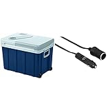 Mobicool W40, tragbare elektrische Kühlbox mit Rollen, 39 Liter, 12/24 V und 230 V für Auto, Lkw, Boot, Reisemobil und Steckdose & Hama KFZ Verlängerungskabel für Zigarettenanzünder Buchse, 6m