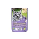 Bozita Nassfutter Senior 8+ Häppchen in Sauce mit viel Huhn - 12x85g Portionsbeutel getreidefreies & weizenfreies Futter für Katzen - Katzen Nassfutter mit 8,5% Protein & 4,5% Fettgehalt