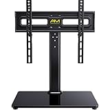 TV Ständer Schwenkbarer, Universal TV Standfuss für 32-60 Zoll LED LCD Flach & Curved Fernseher bis zu 40kg, Höhenverstellbarer TV Stand Max.VESA 400x400mm