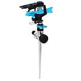 XTDMJ Impulsregner Gartensprinkler Rasensprenger, 3/4 Zoll Kreis und Sektorenregner Rasensprenger mit Pulsation, Rotierend Sprinkleranlage Garten mit Schnellkupplung Große Flächen