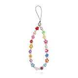 PLABBDPL Handy Lanyard, Handykette Perlen, Bunte Perlen Handy Straps,Anti-Lost Handyhülle Anhänger, Handschlaufe, Anhänger Kette Handy Dekoration Zubehör,Phone Charm Perlen zum Umhängen