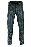 Texpeed Lederjeans herren Rindsleder Oben genarbtes echtleder - Lässige motorrad Biker lederhose Schwarz - 5XL
