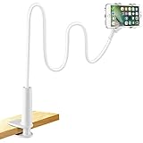 LONZOTH Handy Halter für Bett, Schwanenhals Handy Halterung Flexible Lang Arm Verstellbare Handy Ständer für iPhone 13 Pro, 12 11 Pro XS Max X 8 7 6 Samsung S10 S9 S8, 4-6,5 Zoll Smartphone (Weiß)