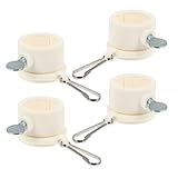 ibasenice 4 Stück Fahnenmast Ringclips aus Edelstahl und Kunststoff 360° Drehbar Anti Wickel Fahnenhalter für Garten und Außenbereich Werkzeuglose Montage für Fahnenmasten