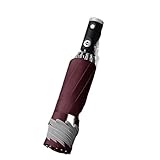 Klappende Automatischer -Regenschirm DREI Faltbare umgekehrte windprofessionelle Regenschirme (Rojo)