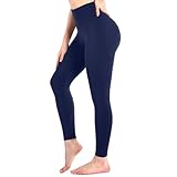 Sanpetix Hohe Taille weiche Leggings Damen, Frauen Dehnbare Hose für Damen, Fitnessstudio Navy Blue LXL