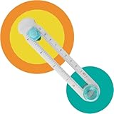 Tissting Kreisschneider Papier 2-20cm Durchmesser Verstellbare Rotations Kreis Papierschneider Kunststoff Paper Rundschneider Schneidemesser für Druckpapier, Laminiertes Papier, Kraftpapier