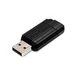 Verbatim PinStripe USB-Stick 32GB, USB 2.0, USB Speicherstick, für Laptop Notebook Ultrabook TV Autoradio, USB 2.0 Stick, Datenstick mit Schiebemechanismus, Schwarz