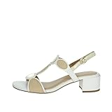 MARCO TOZZI Damen Sandalen mit Absatz Elegant Vegan, Weiß (White Comb), 41 EU