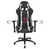 Bequemes Kunstleder für weißen Bürostuhl mit Liegefunktion – für Gaming und Arbeit. Ergonomisches Design mit modernem, elegantem Stil – geeignet für Büro und Zuhause-Weiß