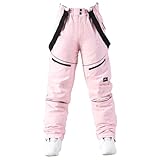 HAOLEI Skihose Damen Wasserdicht Hosenträger Hose Schneehose Winddichte Wanderhose Winter Ski Pants Women Softshellhose Warme Gefütterte Trekkinghose Atmungsaktive Schnelltrocknende Thermohose